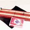 Bloodwood and Maple Compact Travel Cribbage Board open and ready for play