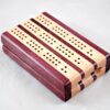 Compact Travel Cribbage 3 Player - Purpleheart & Maple - Closed
