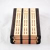 Compact Travel Cribbage 3 Player - Wenge & Maple - Hinges
