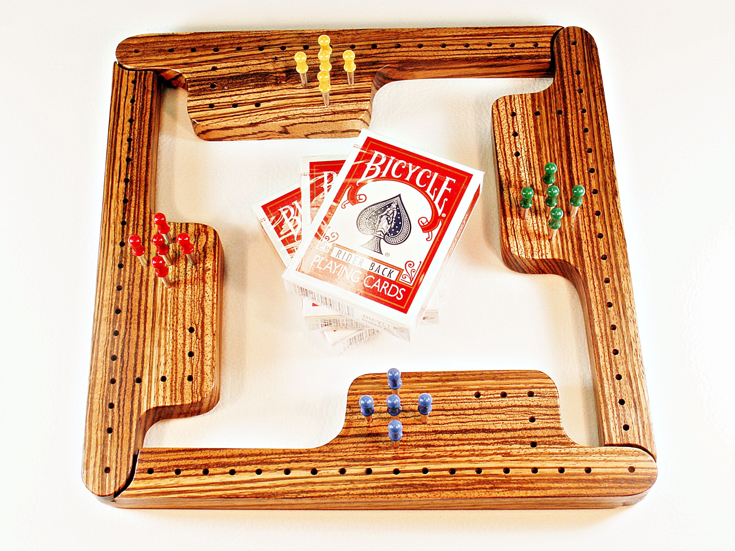 Pegs & Jokers Game Set - Zebrawood Bark Up A Tree Woodworks