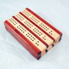 Compact Travel Cribbage 3 Player - Padauk & Maple - Closed