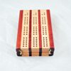 Compact Travel Cribbage 3 Player - Padauk & Maple - Hinges