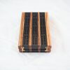 Compact Travel Cribbage 3 Player - Zebrawood & Wenge - Hinges
