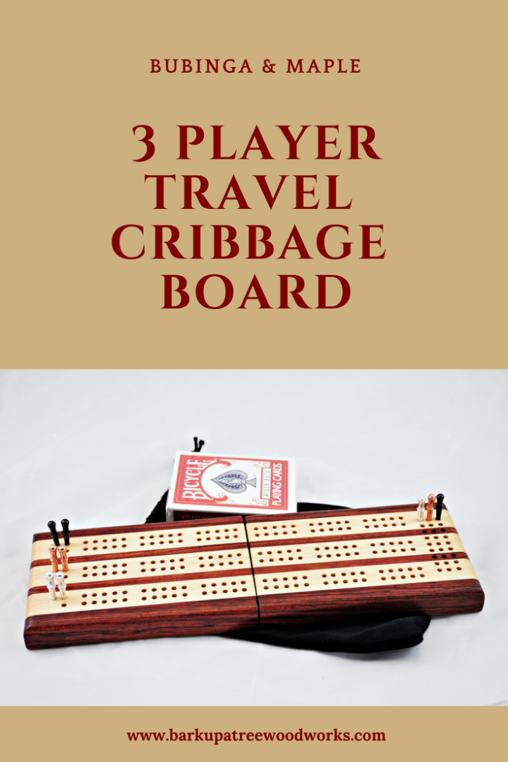 Bubinga and Maple 3 Player Travel Cribbage Board Pinterest Pin