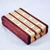 Compact Travel Cribbage 3 Player - Bubinga & Maple - Closed