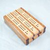 Compact Travel Cribbage 3 Player - Lacewood & Maple - Closed