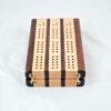 Compact Travel Cribbage 3 Player - Peruvian Walnut & Maple - Hinges