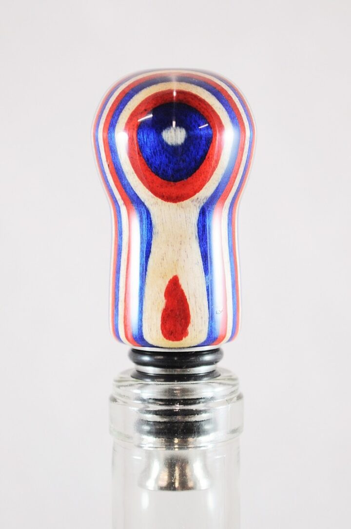Bottle Stopper - SpectraPly Americana with Stainless Steel Bottle