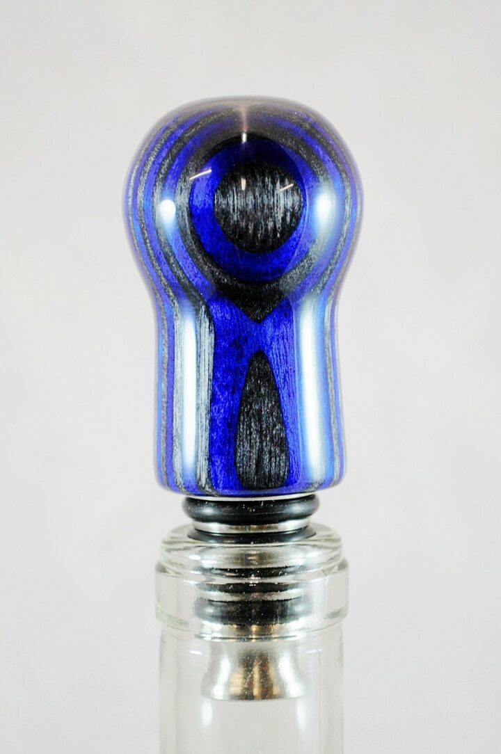 Bottle Stopper - SpectraPly Blue Angel with Stainless Steel Bottle