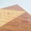 Triangle 3 Player Cribbage Race Board - Cumaru & Red Oak with Padauk Inlays Side