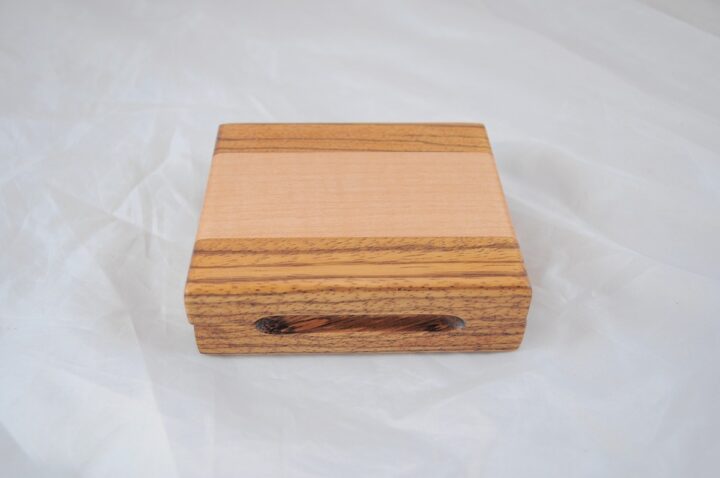 Playing Card Case #53 - Zebrawood & Curly Maple Closed
