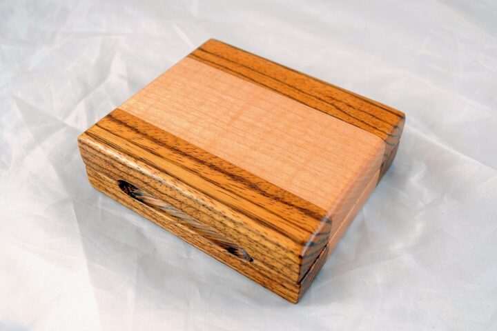 Playing Card Case #53 - Zebrawood & Curly Maple