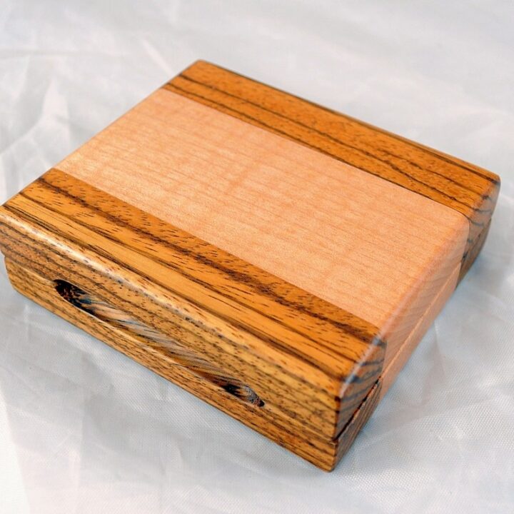 Playing Card Case #53 - Zebrawood & Curly Maple