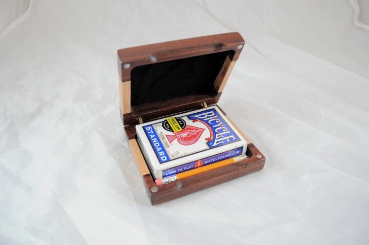 Playing Card Case #61 - Granadillo & Curly Maple Open