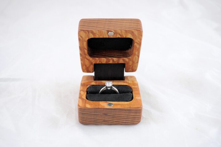 Ring Box - Lacewood & Wenge - Front Open