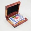 Playing Card Case - Padauk & Khaya - Open Right