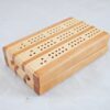 Travel Cribbage Board 3 Player - Black Cherry & Maple - Closed