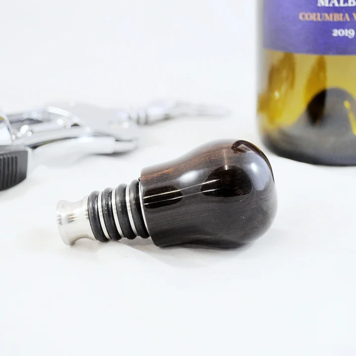 Bottle Stopper - African Blackwood - Laying Setting