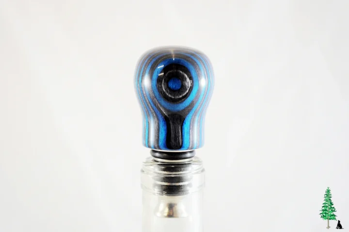 Bottle Stopper - SpectraPly Dark Aqua - Bottle Face