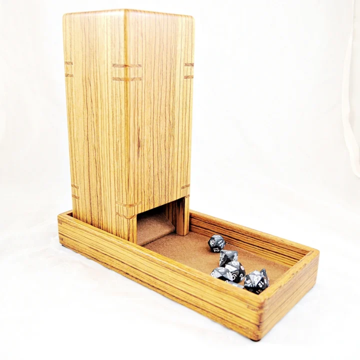 Dice Tower - Zebrawood Dice