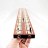 Inlay Tournament Cribbage Board - Bloodwood with Holly and Ebony Inlays - Peg Storage