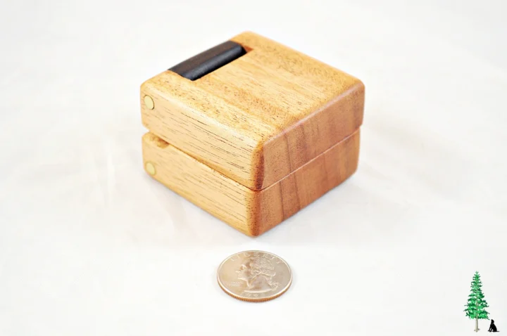 Ring Box - Khaya & Peruvian Walnut #176 - Main View