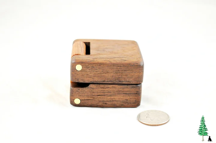 Ring Box - Peruvian Walnut & Lacewood #181 - Left Side View