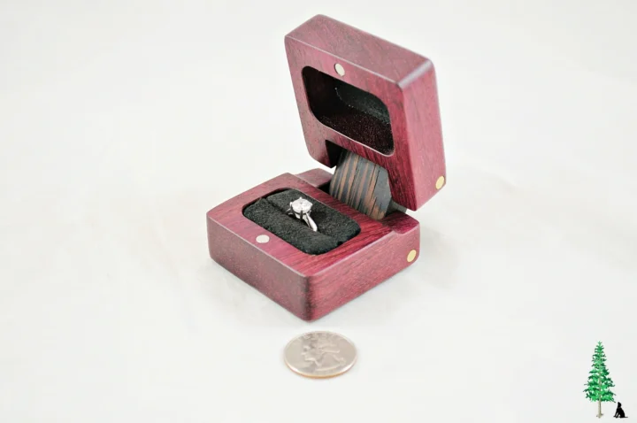 Ring Box - Purpleheart & Wenge #182 - Right Side View
