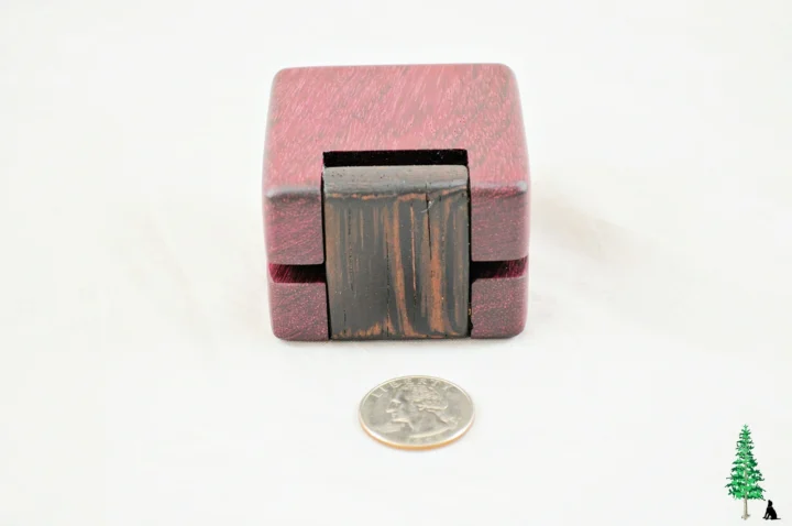 Ring Box - Purpleheart & Wenge #182 - Hinge View
