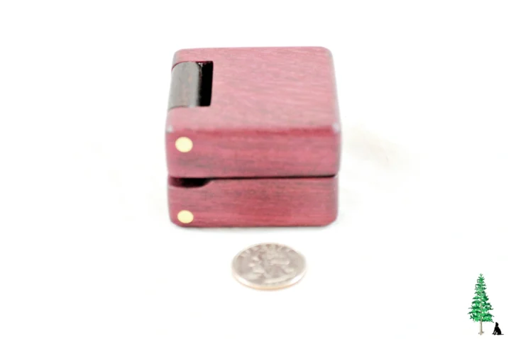 Ring Box - Purpleheart & Wenge #182 - Left Side View