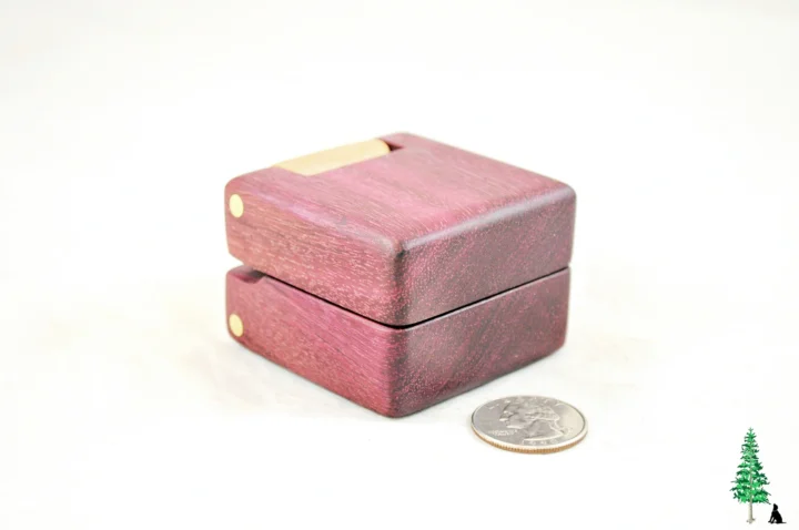 Ring Box - Purpleheart & Curly Maple #185 - Main View