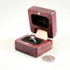 Ring Box - Purpleheart & Curly Maple #185 - Open Right Side View