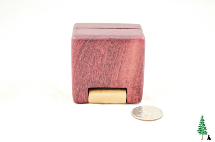 Ring Box - Purpleheart & Curly Maple #185 - Bottom View