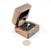 Ring Box - Black Walnut & Black Walnut #187 - Left Open View
