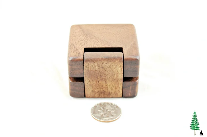 Ring Box - Black Walnut & Black Walnut #187 - Hinge View