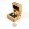Ring Box - Zebrawood & Zebrawood #202 - Open Right Side View