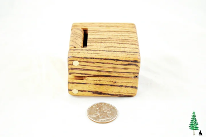 Ring Box - Zebrawood & Zebrawood #202 - Right Side View