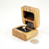 Ring Box - Zebrawood & Wenge #206 - Open Right Side View