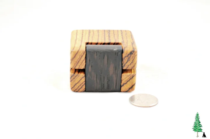 Ring Box - Zebrawood & Wenge #206 - Hinge View