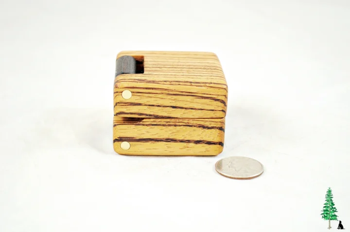 Ring Box - Zebrawood & Wenge #206 - Right Side View